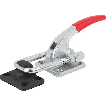 Kipp Latch-Action Clamp L1=28, 4 Steel, With Fixed Jaw, Comp:Red K1268.030000